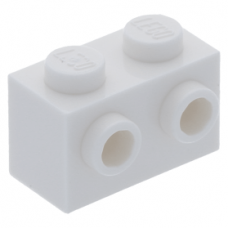 LEGO kocka 1x2 két oldalán két-két bütyökkel, fehér (52107)